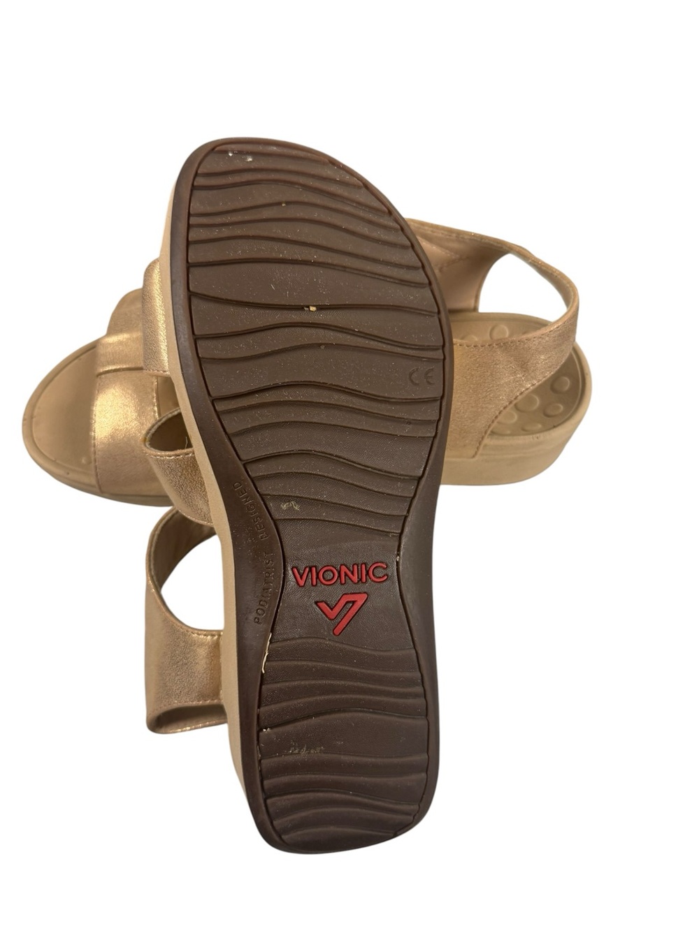 Vionic Tami Metallic Rose Gold Platform Wedge Sandal Size 7 - Picture 7 of 9